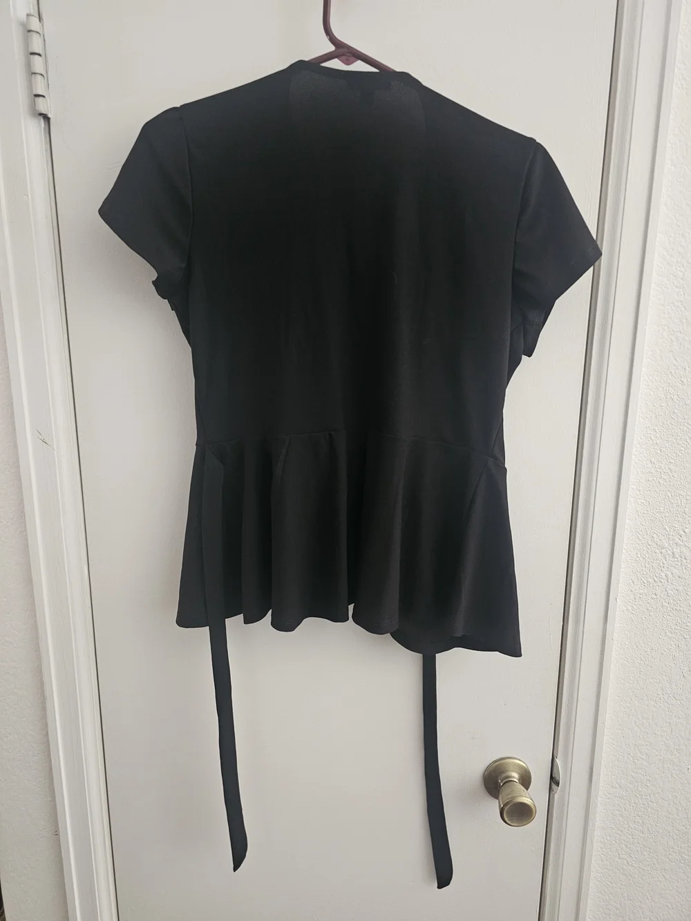 AUW Black Women's Short-Sleeve Open Cardigan